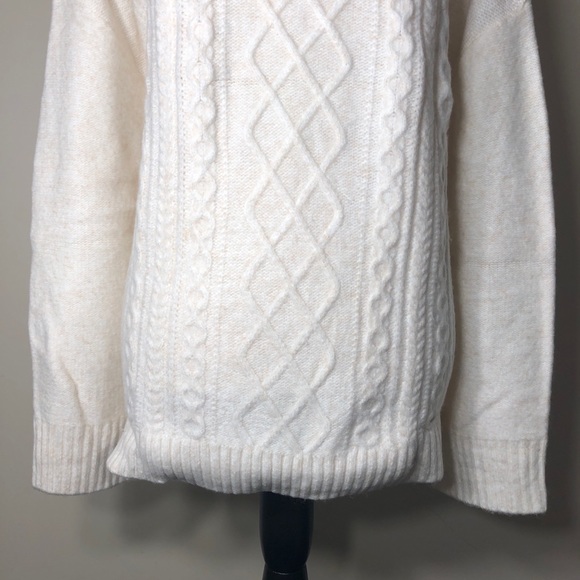 NEW LOFT Plus Cable Front Turtleneck Sweater Ivory Size 20 / 22 - Picture 6 of 13